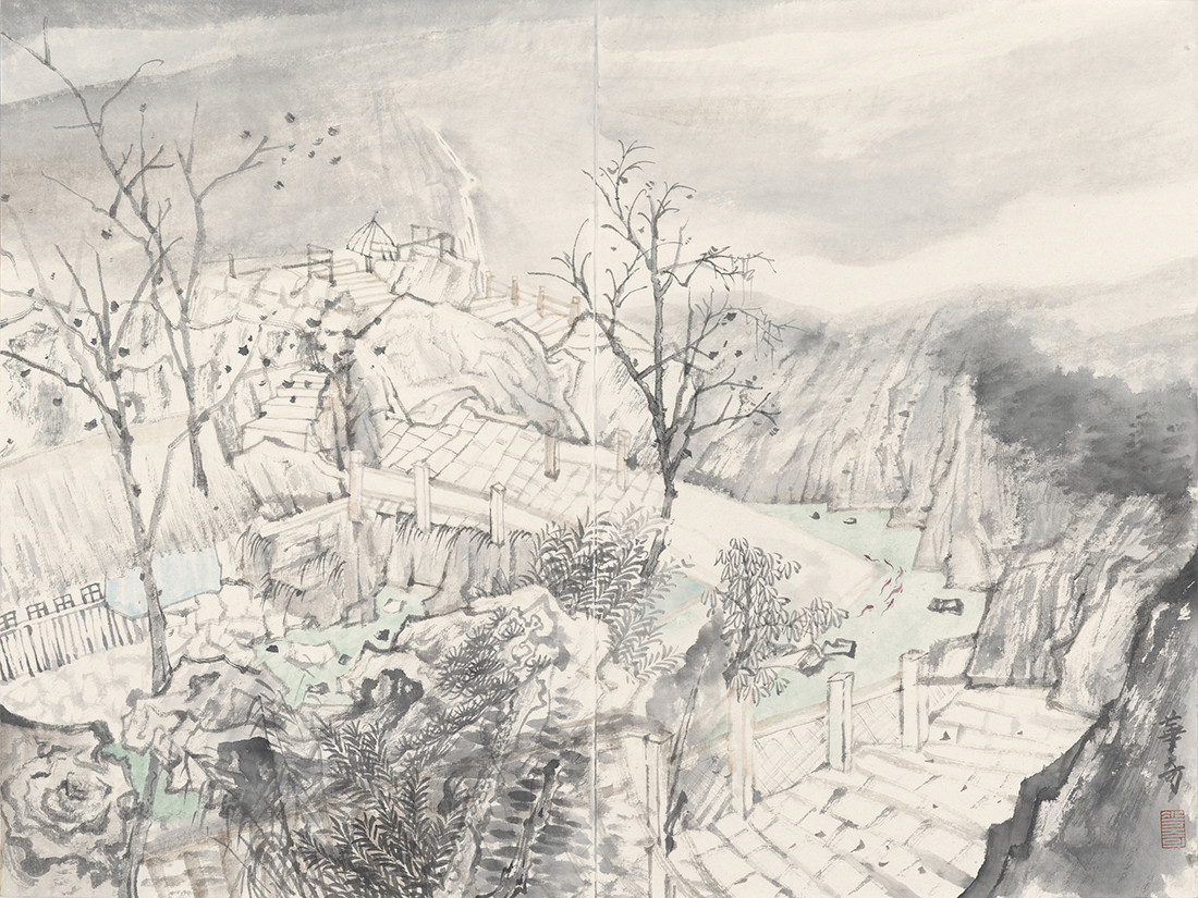 梅雨小瀑2019年纸本设色.jpg
