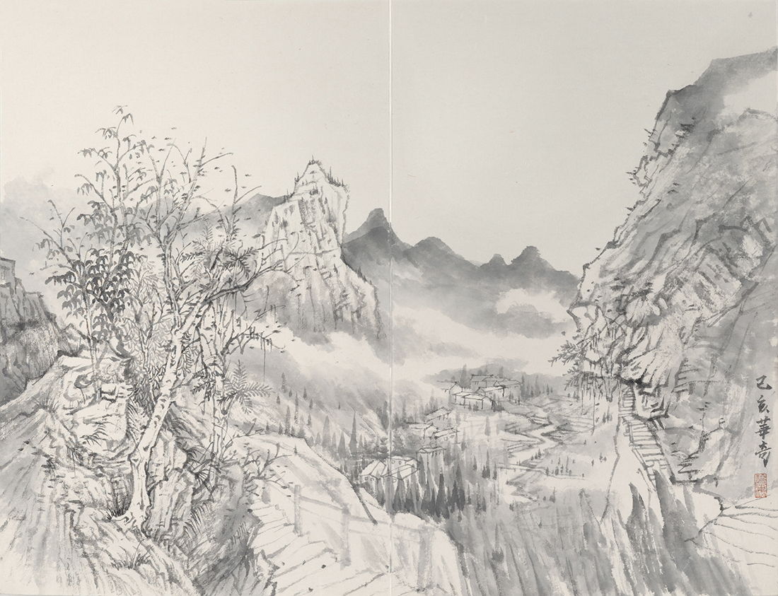 一线天际2019年纸本水墨.jpg